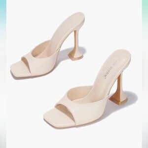 Square toe open toe heels